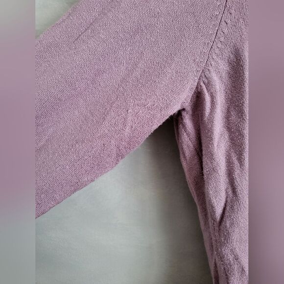 Worthington Lavender Purple faux fur Collar Button Close Cardigan Size L - Picture 4 of 16